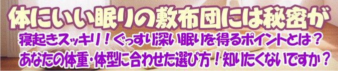 体にいい眠りの敷きふとんについての真実&賢い敷布団の選び方「安眠プラザ」